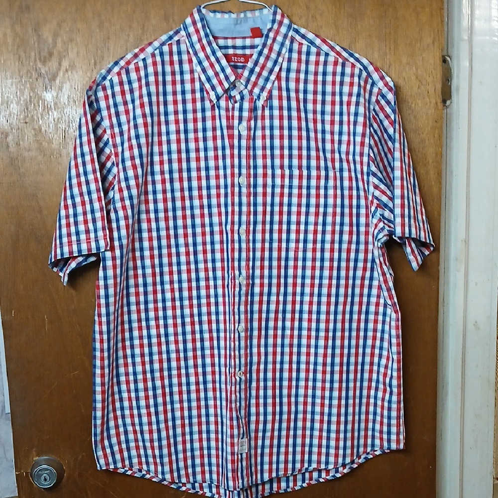 Izod Multicolor Checkered Button Down Shirt